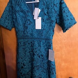 Green Glamorous Embroidered Dress, XS, NWT